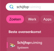 Skjermbilde av Windows‑programmet Diskopprydding