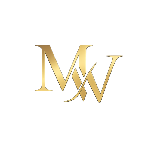 Gouden MW-monogram icoon voor de website michavanwissen.nl.